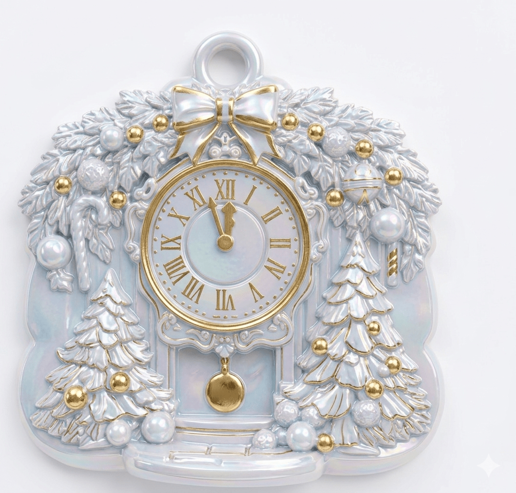 Vintage Clock Christmas Ornament Silicone Mold - Ideas Decor Shop