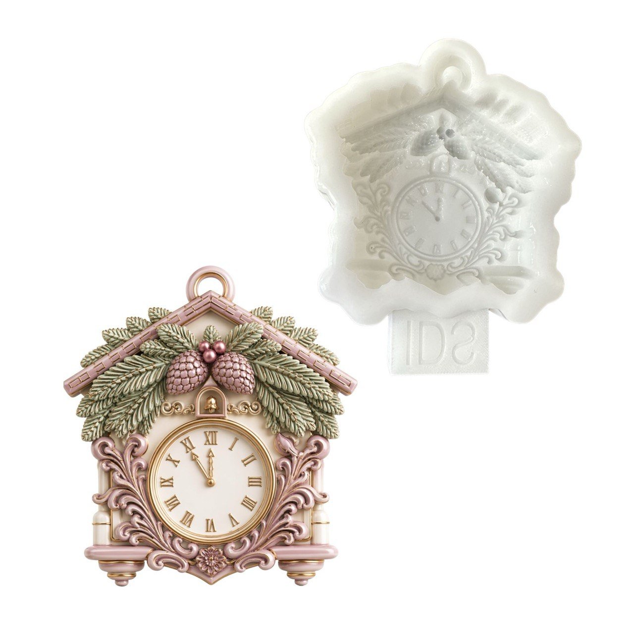 Vintage Cuckoo Clock Ornament Silicone Mold - Ideas Decor Shop