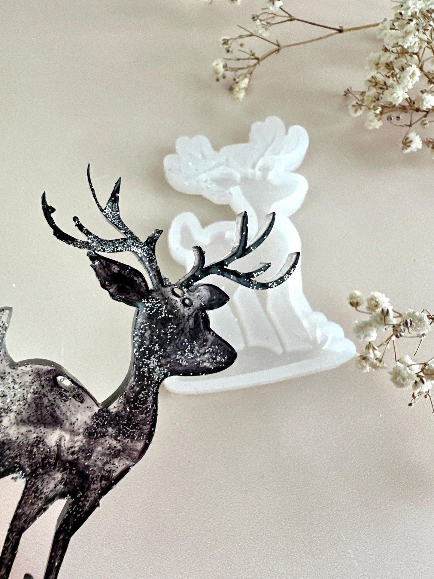 Woodland Christmas Tree Mold for Resin Art - Deer Forest Theme - Ideas Decor Shop