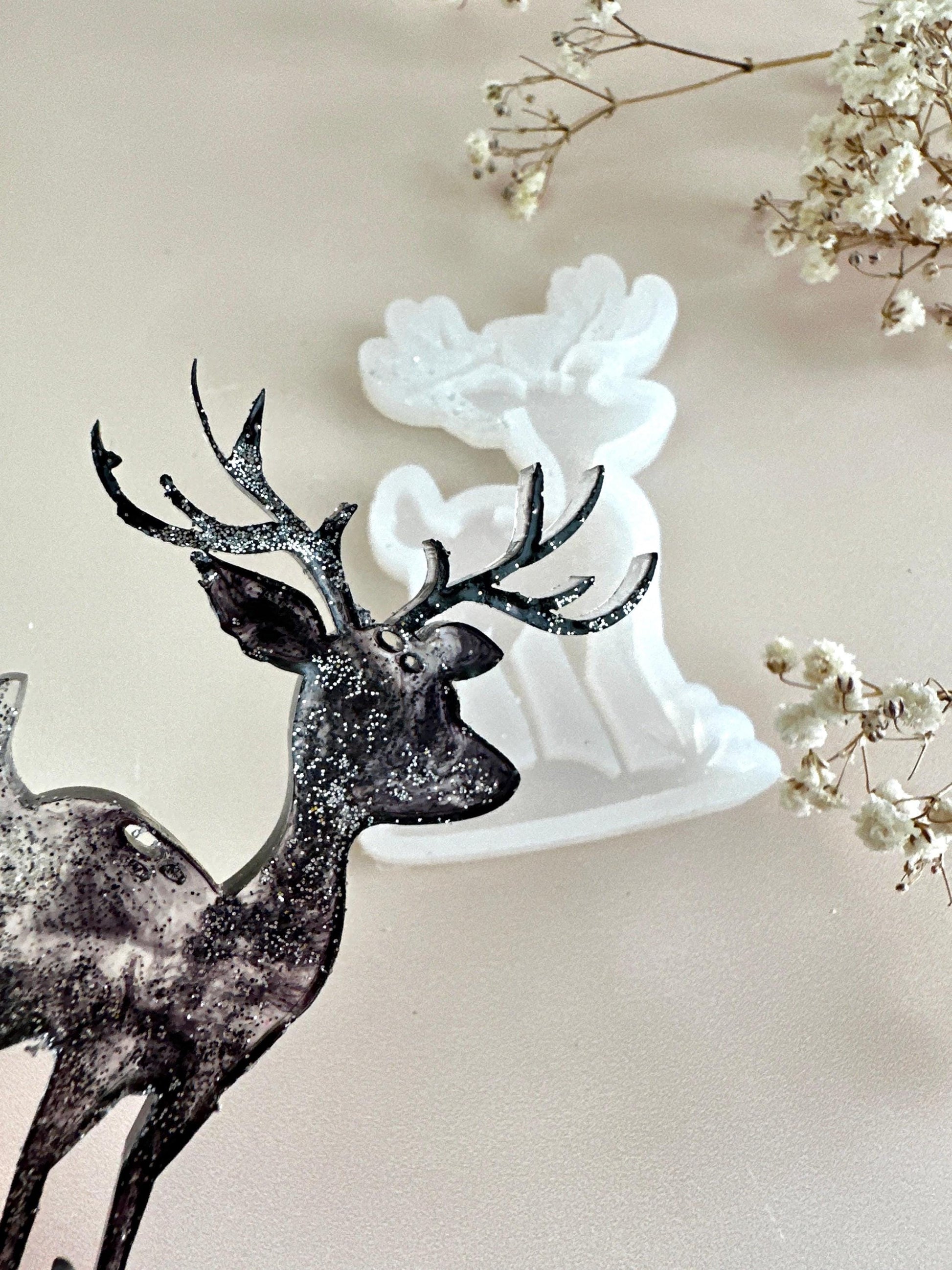 Woodland Christmas Tree Mold for Resin Art - Deer Forest Theme - Ideas Decor Shop