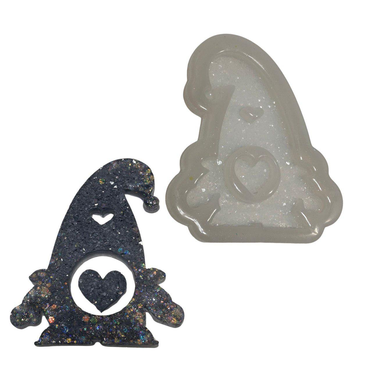 Xmas Druzy Crystal Gnome Silicone Mold with Candy Holder – Resin Art - Ideas Decor Shop