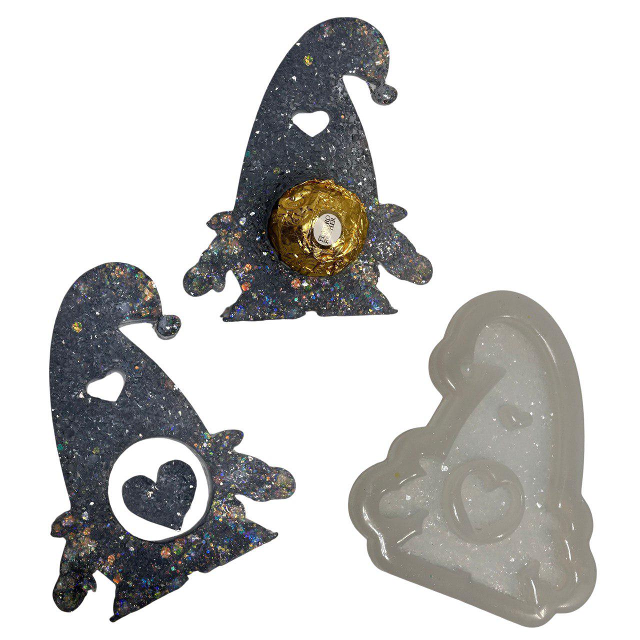 Xmas Druzy Crystal Gnome Silicone Mold with Candy Holder – Resin Art - Ideas Decor Shop