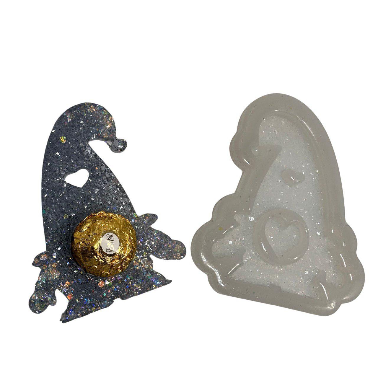 Xmas Druzy Crystal Gnome Silicone Mold with Candy Holder – Resin Art - Ideas Decor Shop