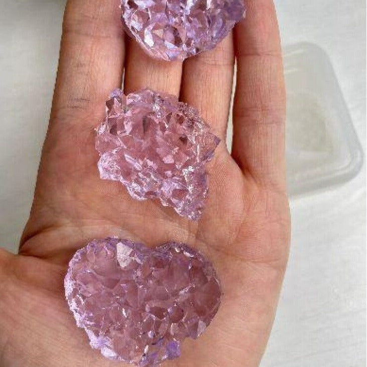 3 Amethyst-Kristall-Cluster-Formen-Set