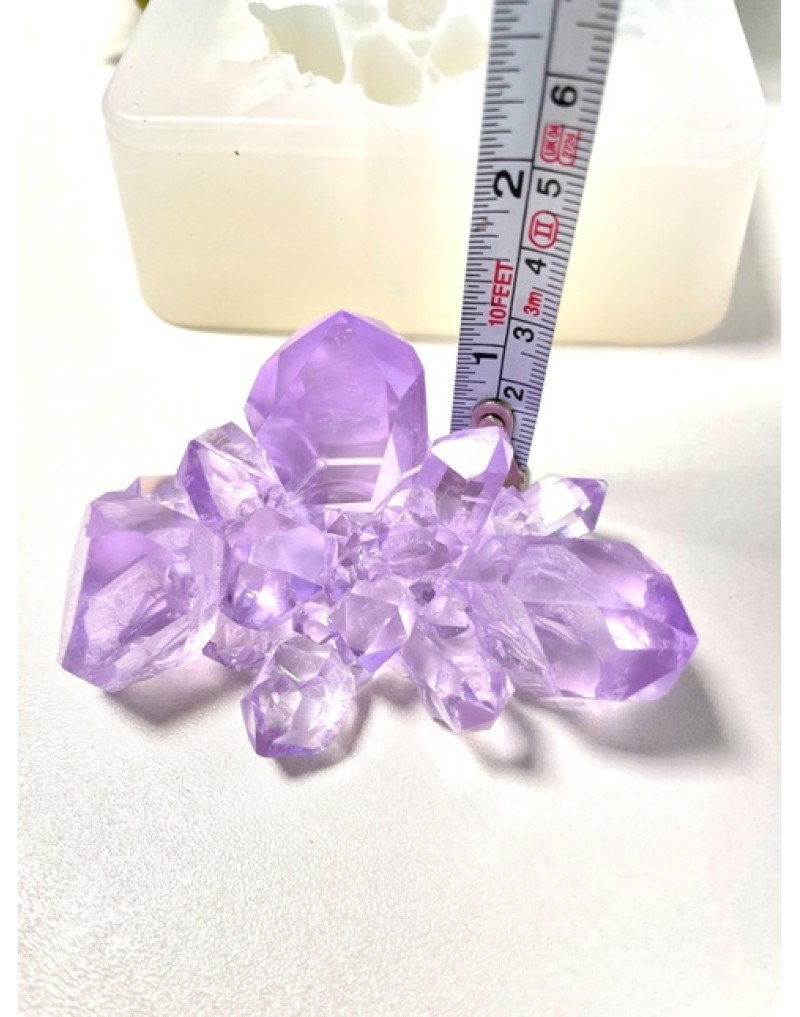Große Kristallcluster-Silikonform: Einzigartige Druzy- und Amethyst-Harzform
