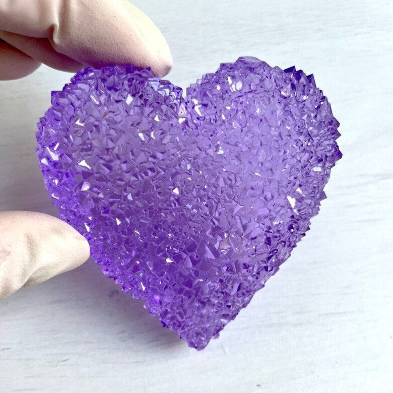 Crystal Heart Silicone Mold: Resin, Amethyst, Geode Cluster Pendant Mold
