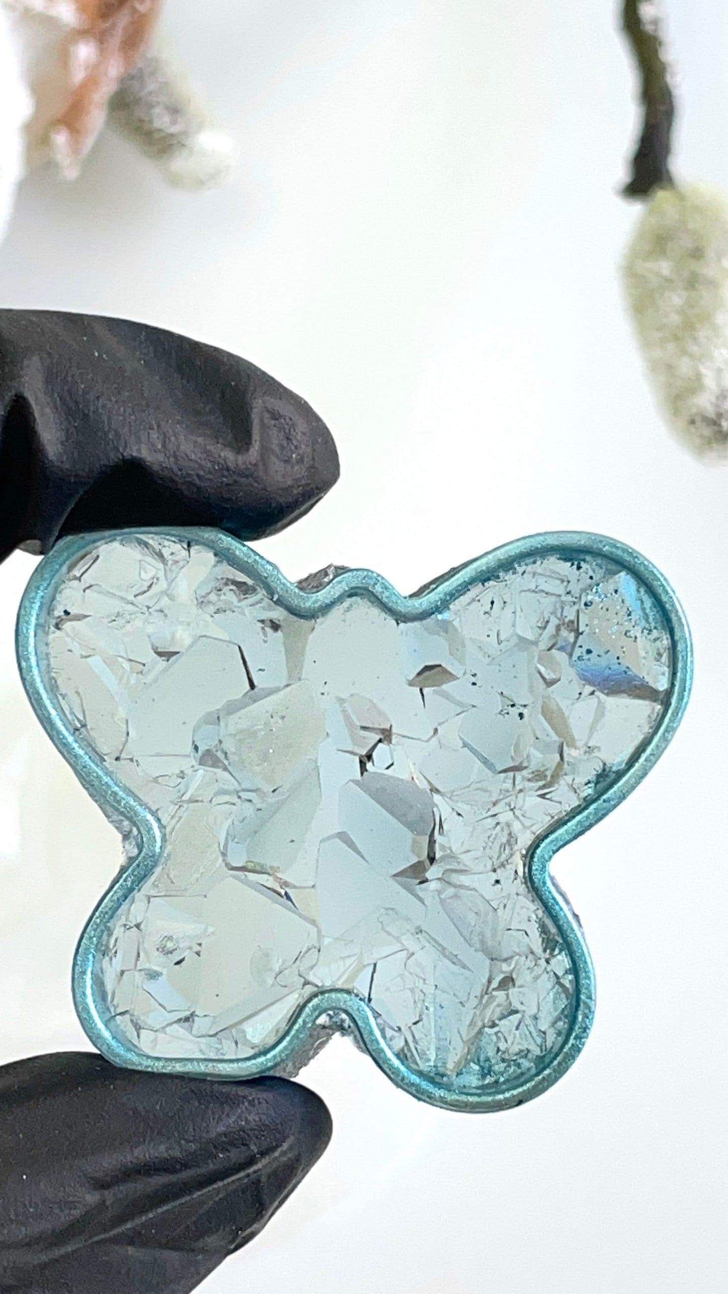 Форма Druzy: форма для ключей и подвески в форме кристалла из УФ-смолы с дизайном бабочки