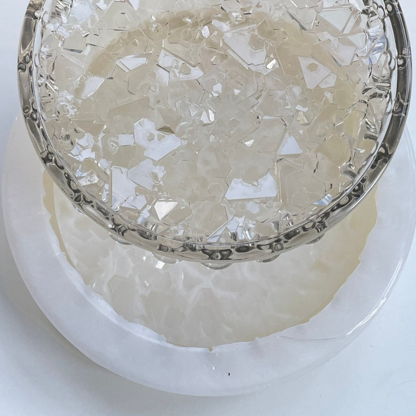 Luxus-Kristall-Bubble-Teller-Silikonform: Rundes Geode-Harz-Tablett