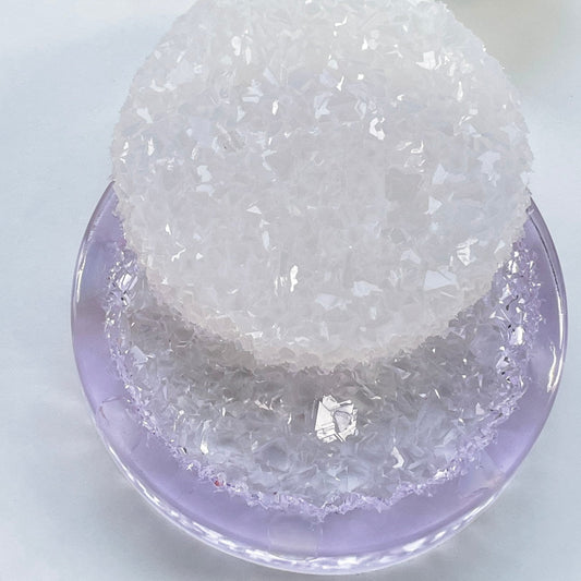 Crystal Edge Round Little Insert Silicone Mold: Wedding Tray, Candle Holder, Druse Amethyst