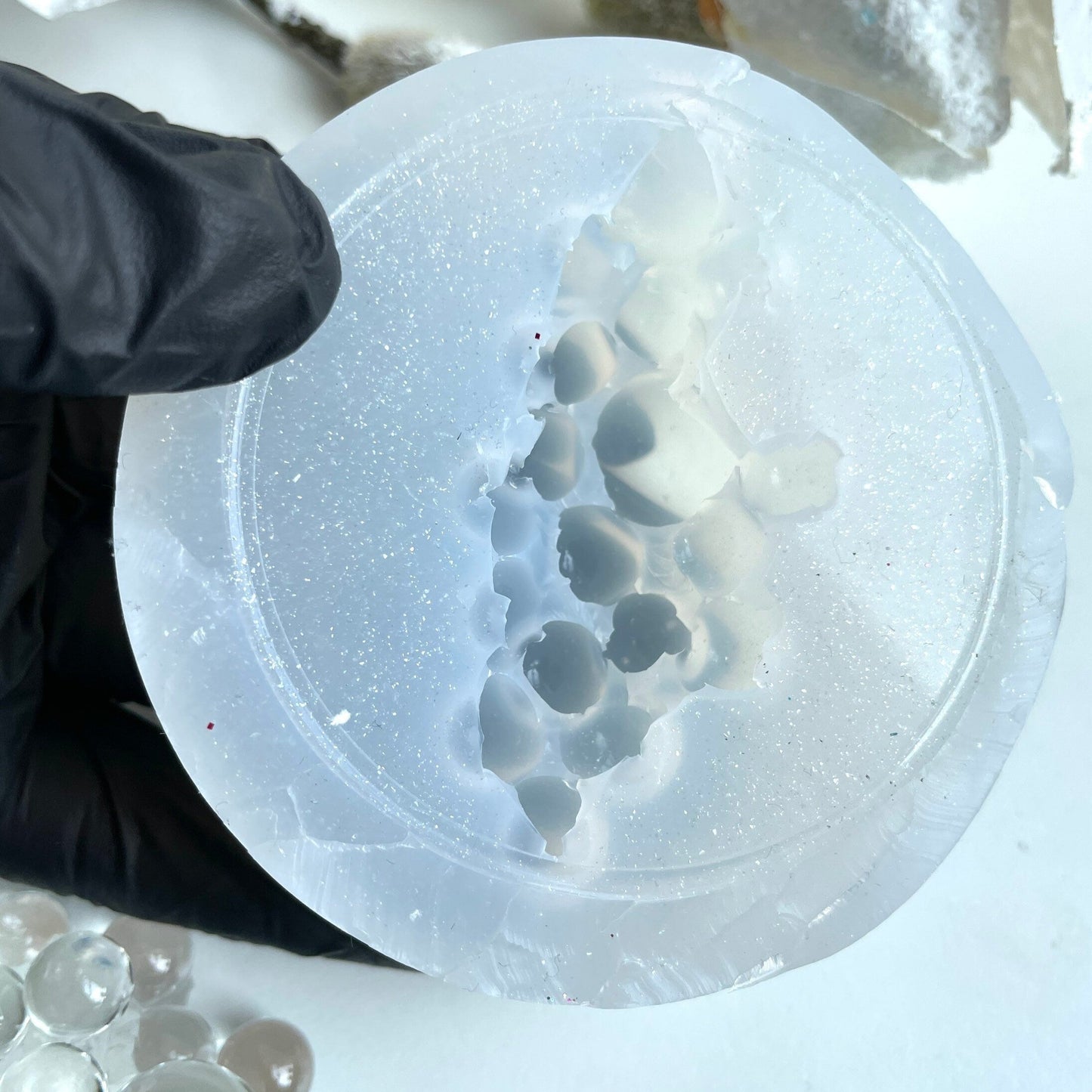 Abstrakte Blasen-Silikonform: Einzigartige mittlere Größe für Kunstharz